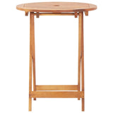 3 Piece Bistro Set Cream White Fabric and Solid Wood - Rear View