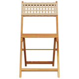 3 Piece Bistro Set Beige Poly Rattan and Solid Wood - Top-Down View
