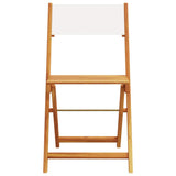 3 Piece Bistro Set Cream White Fabric and Solid Wood