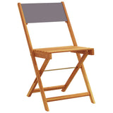 3 Piece Bistro Set Anthracite Fabric and Solid Wood - Side View