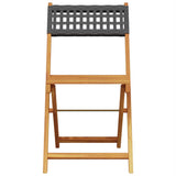 5 Piece Garden Dining Set Black Poly Rattan and Solid Wood - Top-Down View