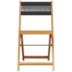 5 Piece Garden Dining Set Black Polypropylene and Solid Wood