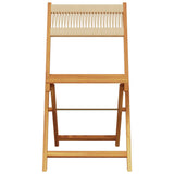 5 Piece Garden Dining Set Beige Polypropylene and Solid Wood - Top-Down View
