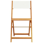 5 Piece Garden Dining Set Cream White Fabric and Solid Wood