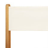 5 Piece Garden Dining Set Cream White Fabric and Solid Wood - Extra Image