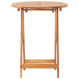 3 Piece Bistro Set Beige Polypropylene and Solid Wood - Rear View
