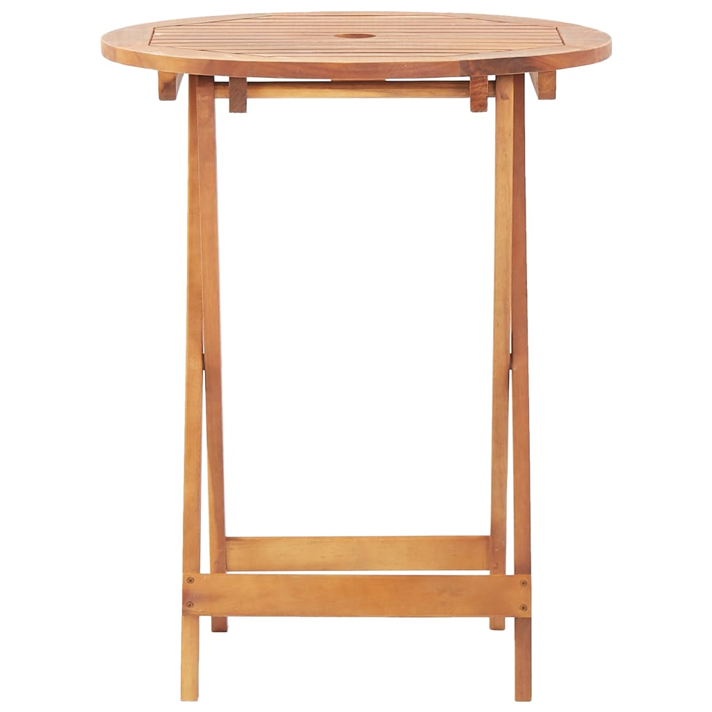 3 Piece Bistro Set Cream White Fabric and Solid Wood
