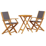 3 Piece Bistro Set Anthracite Fabric and Solid Wood