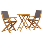 3 Piece Bistro Set Anthracite Fabric and Solid Wood