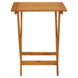 3 Piece Bistro Set Beige Polypropylene and Solid Wood - Rear View