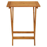 3 Piece Bistro Set Cream White Fabric and Solid Wood - Rear View