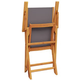 3 Piece Bistro Set Anthracite Fabric and Solid Wood - Close-Up Angle