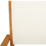 5 Piece Garden Dining Set Cream White Fabric and Solid Wood - Extra Image