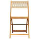3 Piece Bistro Set Beige Polypropylene and Solid Wood - Top-Down View