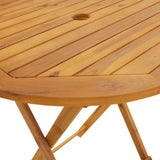 3 Piece Bistro Set Beige Polypropylene and Solid Wood - Extra Image