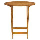 3 Piece Bistro Set Cream White Fabric and Solid Wood - Rear View