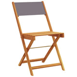 3 Piece Bistro Set Anthracite Fabric and Solid Wood - Side View