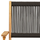 3 Piece Bistro Set Black Polypropylene and Solid Wood - Extra Image