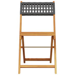 3 Piece Bistro Set Black Poly Rattan and Solid Wood