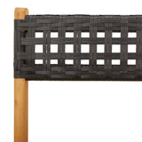 3 Piece Bistro Set Black Poly Rattan and Solid Wood - Extra Image