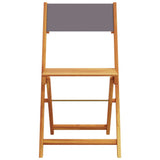 3 Piece Bistro Set Anthracite Fabric and Solid Wood - Rear View