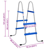 Pool Ladder for Above Ground Pool 84 cm Steel and Plastic