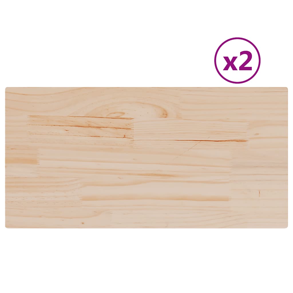 Table Tops 2 pcs 70x35x1.7 cm Rectangular Solid Wood Pine