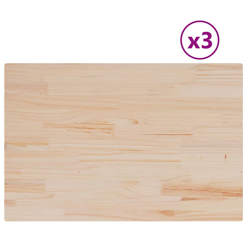 Table Tops 3 pcs 80x53x1.7 cm Rectangular Solid Wood Pine
