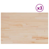 Table Tops 3 pcs 80x53x1.7 cm Rectangular Solid Wood Pine - Front View