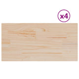 Table Tops 4 pcs 90x45x1.7 cm Rectangular Solid Wood Pine - Front View