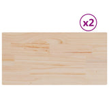 Table Tops 2 pcs 60x30x2.5 cm Rectangular Solid Wood Pine - Front View