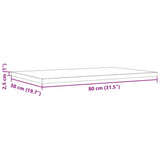 Table Top 80x50x2.5 cm Rectangular Solid Wood Pine - Extra Image