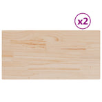 Table Tops 2 pcs 90x45x2.5 cm Rectangular Solid Wood Pine