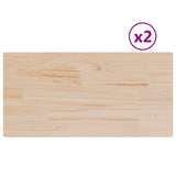 Table Tops 2 pcs 90x45x2.5 cm Rectangular Solid Wood Pine - Front View
