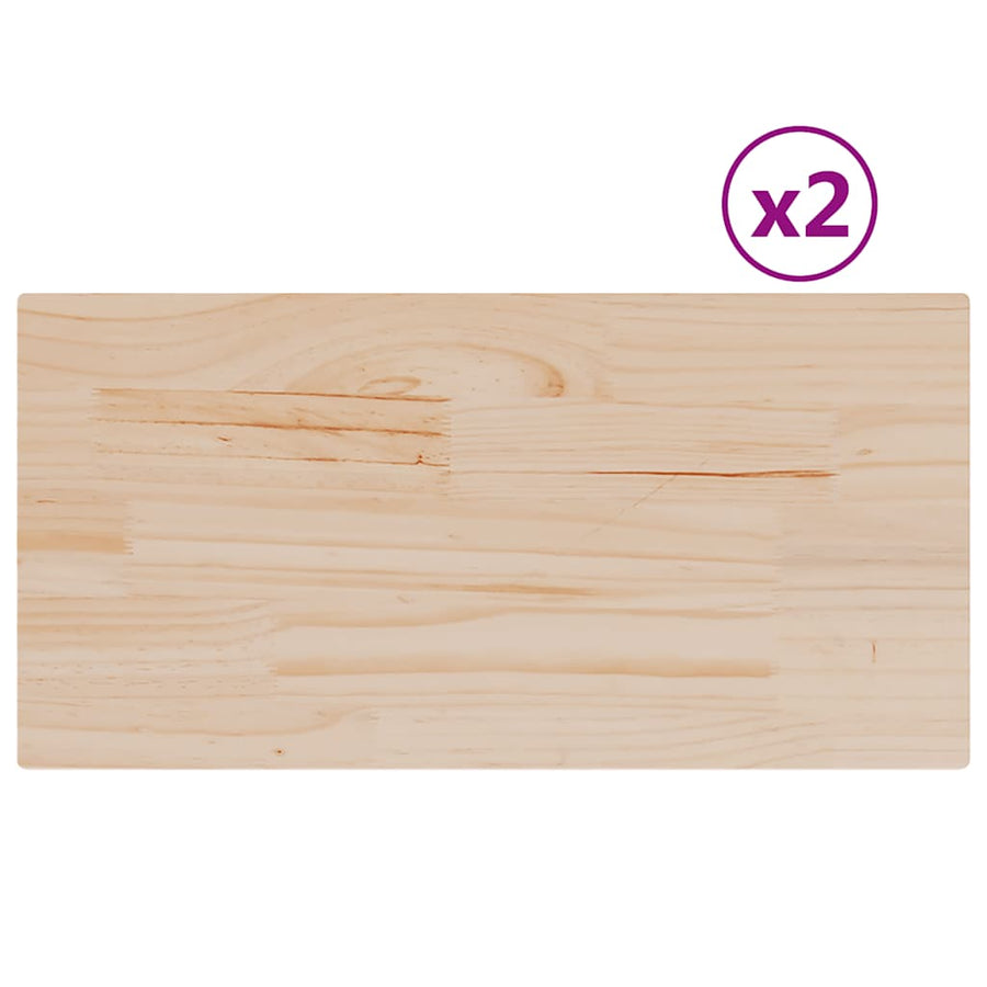 Table Tops 2 pcs 90x45x2.5 cm Rectangular Solid Wood Pine