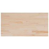 Table Top 100x50x2.5 cm Rectangular Solid Wood Pine - Front View