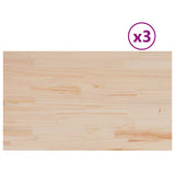 Table Tops 3 pcs 80x47x2.5 cm Rectangular Solid Wood Pine - Front View
