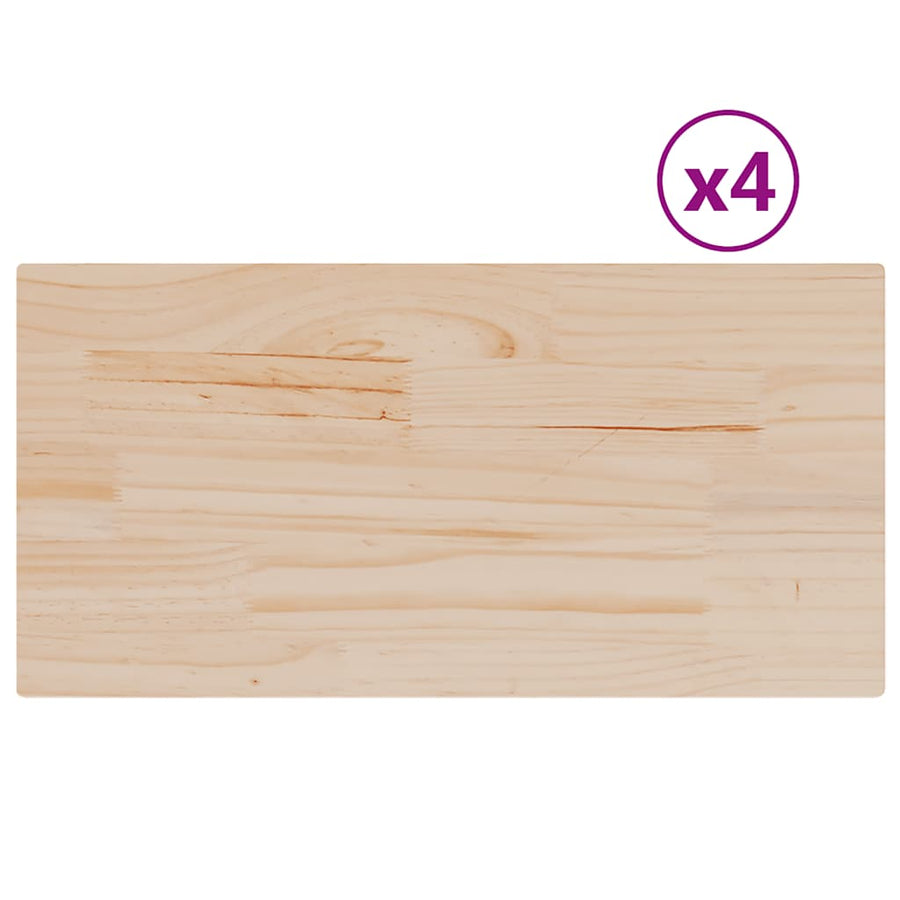 Table Tops 4 pcs 90x45x2.5 cm Rectangular Solid Wood Pine