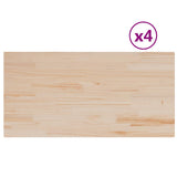 Table Tops 4 pcs 100x50x2.5 cm Rectangular Solid Wood Pine - Front View