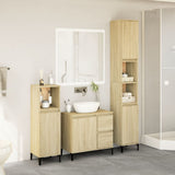 3 Piece Bathroom Furniture Set Sonoma Oak Engineered Wood - Side View