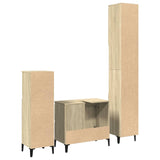 3 Piece Bathroom Furniture Set Sonoma Oak Engineered Wood - Rear View