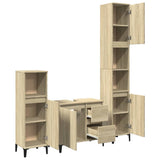 3 Piece Bathroom Furniture Set Sonoma Oak Engineered Wood