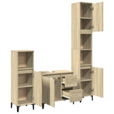 3 Piece Bathroom Furniture Set Sonoma Oak Engineered Wood - Close-Up Angle