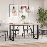 Dining Table O-Frame 140x80x75 cm Solid Wood Pine and Steel