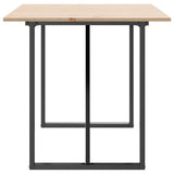 Dining Table O-Frame 140x80x75 cm Solid Wood Pine and Steel - 45-Degree Angle