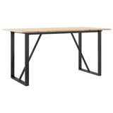 Dining Table O-Frame 140x80x75 cm Solid Wood Pine and Steel - Rear View