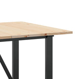 Dining Table O-Frame 140x80x75 cm Solid Wood Pine and Steel - Close-Up Angle