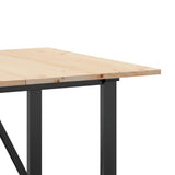 Dining Table O-Frame 160x80x75 cm Solid Wood Pine and Steel - Close-Up Angle