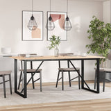 Dining Table O-Frame 180x90x75 cm Solid Wood Pine and Steel - Side View