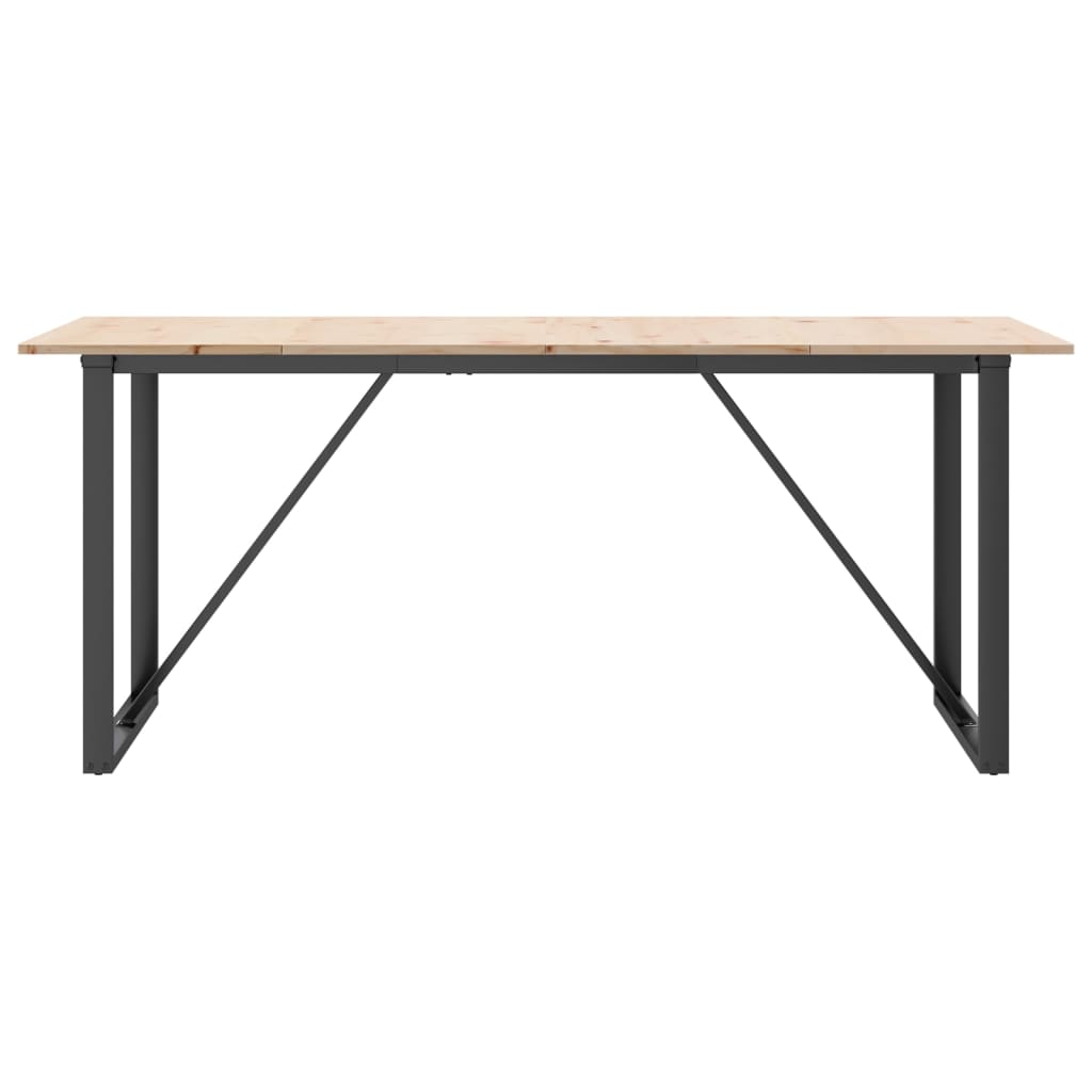 Dining Table O-Frame 180x90x75 cm Solid Wood Pine and Steel